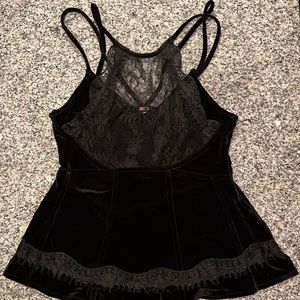 NWOT Free People velvet lace top